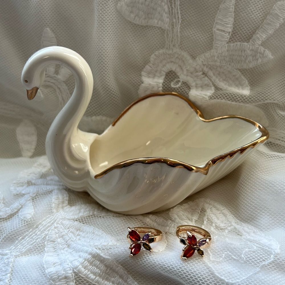 Gold Finish Small Huggies Hoop Multicolored Butterfly Teardrop Design